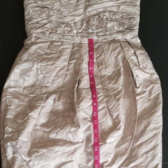 Max And Cleo Beige Taffeta Jacquard Strapless Cocktail Prom Dress Size 6 NWT - Picture 10 of 15